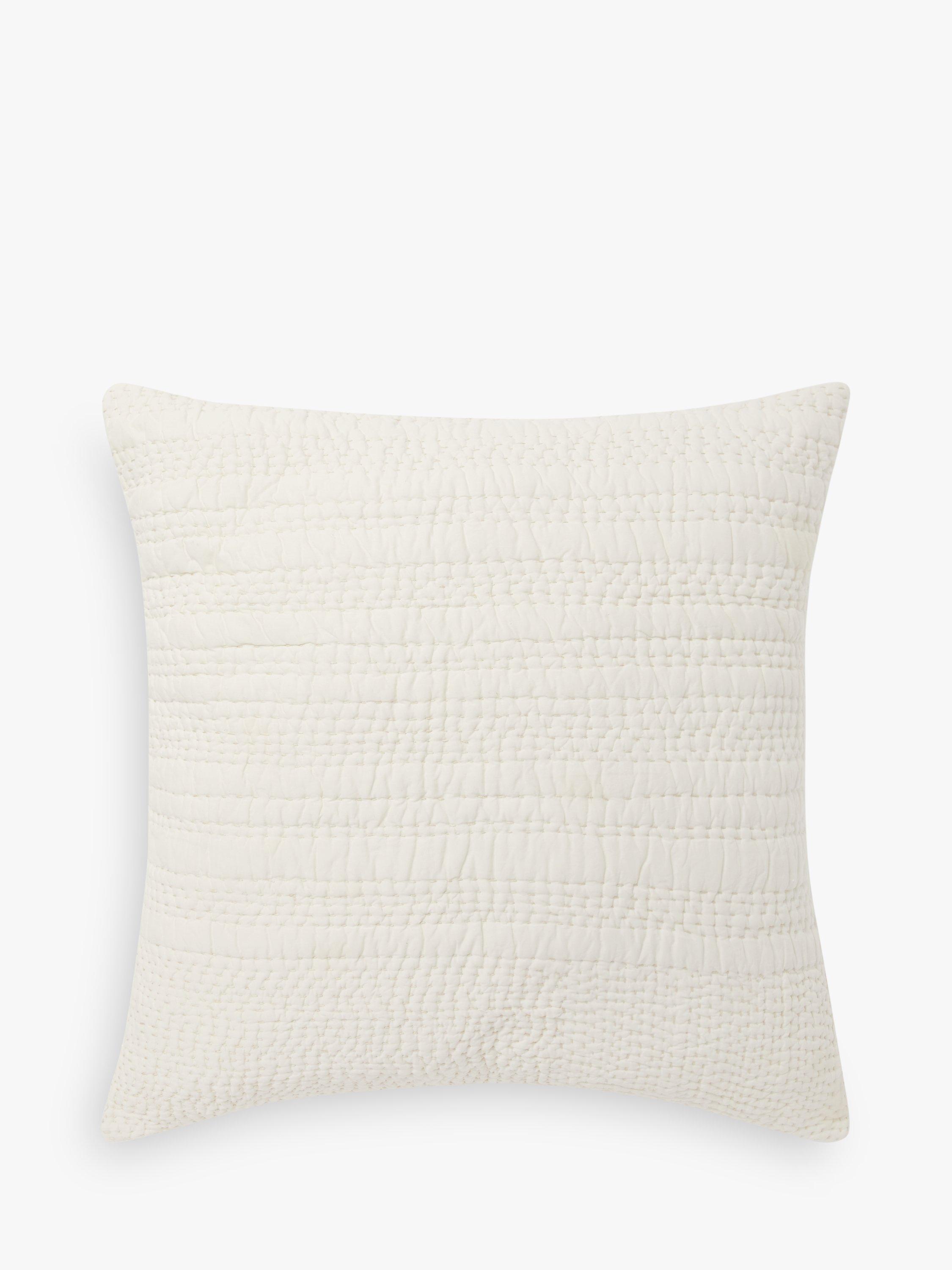 Mother of Pearl Organic Cotton Stitched Cushion, Large, Ivory