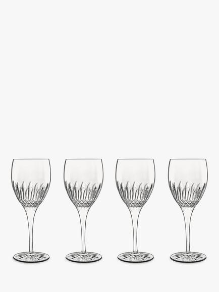 Luigi Bormioli Diamante Riesling White Wine Glass, Set of 4, 380ml, Clear, Clear