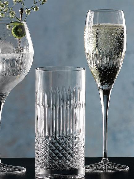 Luigi Bormioli Diamante Champagne Glass, Set of 4, 220ml, Clear - view 2, Clear