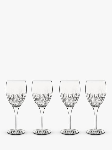 Luigi Bormioli Diamante Chianti Red Wine Glass, Set of 4, 520ml, Clear, Clear