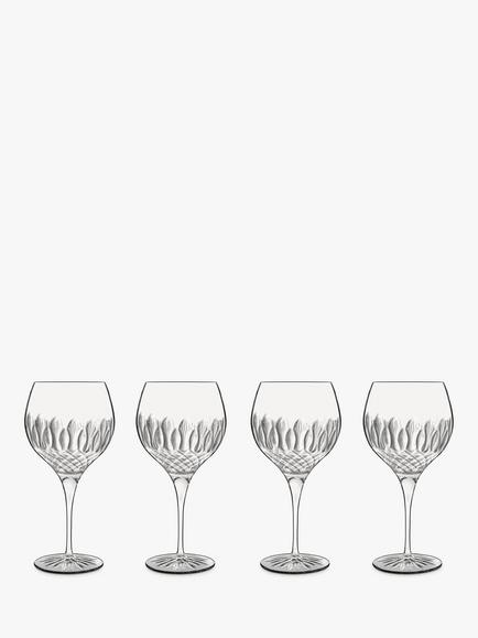 Luigi Bormioli Diamante Gin Balloon Glass, Set of 4, 650ml, Clear, Clear