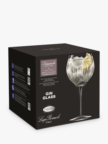 Luigi Bormioli Diamante Gin Balloon Glass, Set of 4, 650ml, Clear - view 2, Clear