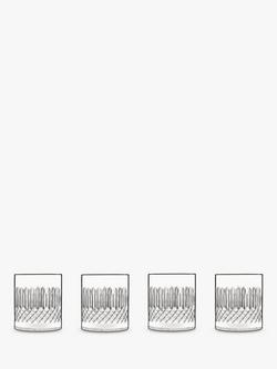 Luigi Bormioli Diamante Double Old Fashioned Glass Tumblers, Set of 4, 380ml, Clear, Clear