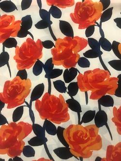 John Kaldor Madrid Rose Crepe Fabric, Orange, Orange