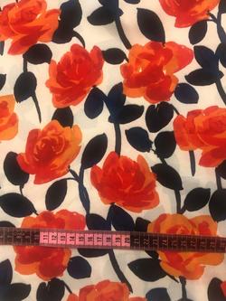 John Kaldor Madrid Rose Crepe Fabric, Orange - view 2, Orange
