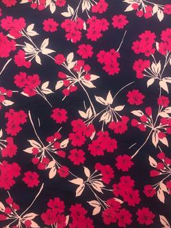 John Kaldor Lizzano Floral Cotton Sateen Fabric, Red / Navy, Red / Navy