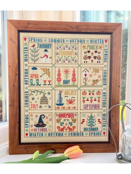 Historical Sampler Company Our Year Cross Stitch Sampler Kit, 