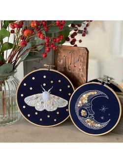 MakeBox & Co Moth & Moon Embroidery Kit, 