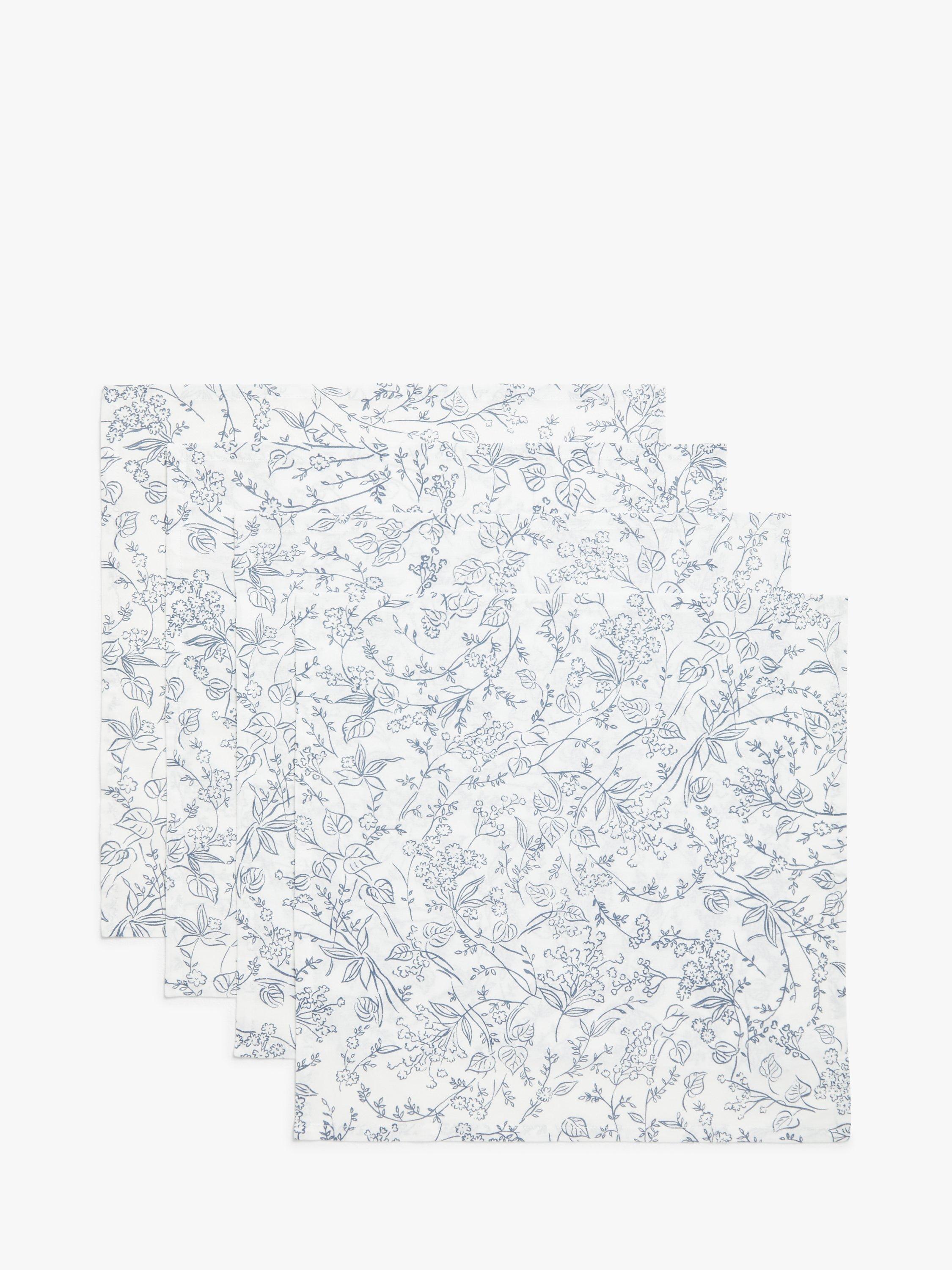 John Lewis ANYDAY Meadow Table Napkins, Set of 4, Blue