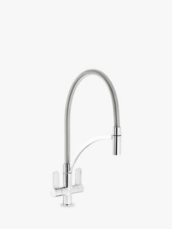 Abode Genio Semi Professional Pull Around Spray 2 Lever Kitchen Tap, Chrome