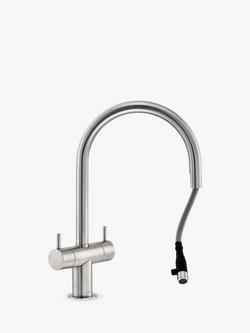 Abode Hesta 2 Lever Pull-Out Monobloc Kitchen Tap - view 2, Brushed Nickel