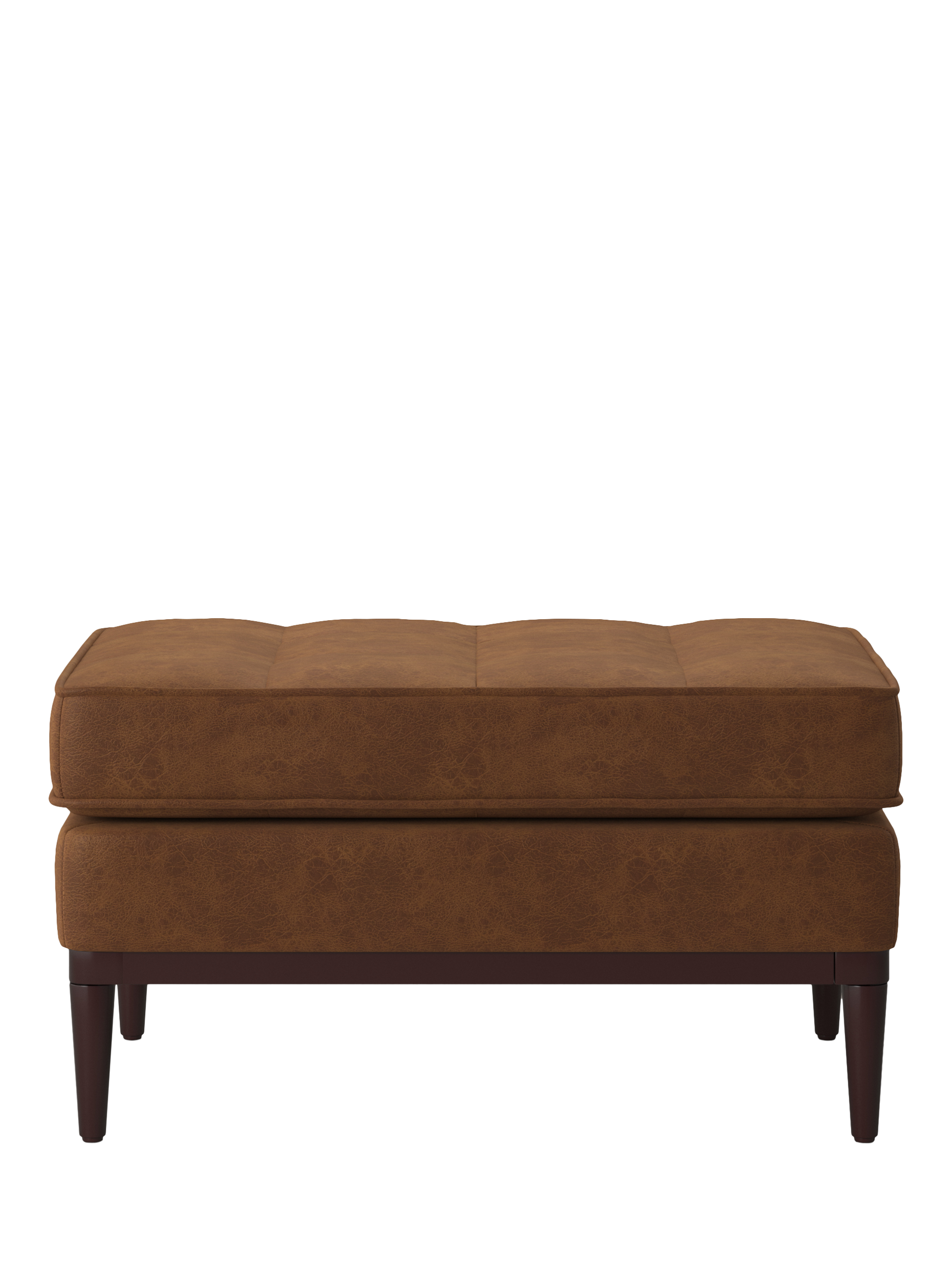 Swyft Model 02 Faux Leather Chaise Piece/Footstool, Chestnut
