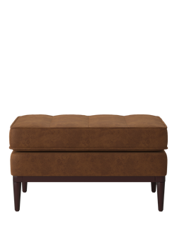 Swyft Model 02 Faux Leather Chaise Piece/Footstool, Chestnut, Chestnut