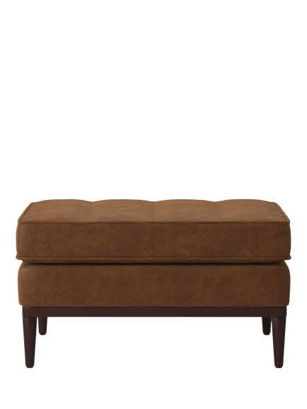 Swyft Model 02 Faux Leather Chaise Piece/Footstool, Chestnut, Chestnut