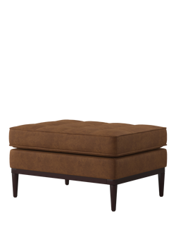 Swyft Model 02 Faux Leather Chaise Piece/Footstool, Chestnut - view 2, Chestnut