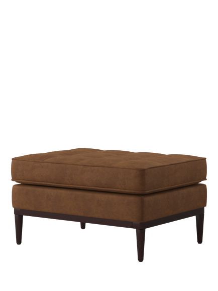 Swyft Model 02 Faux Leather Chaise Piece/Footstool, Chestnut - view 2, Chestnut