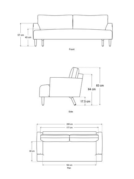 Swyft Model 05 Large 3 Seater Sofa - view 2, Velvet Bone