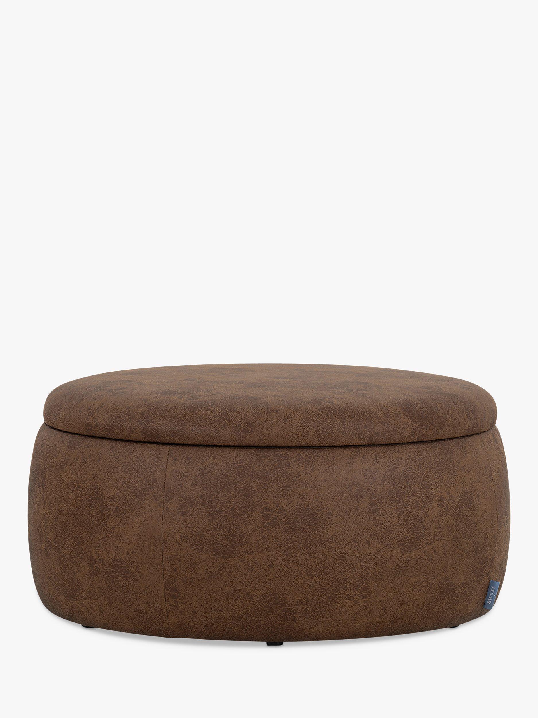 Storage 01 Range, Swyft Model 01 Faux Leather Storage Ottoman, Chestnut