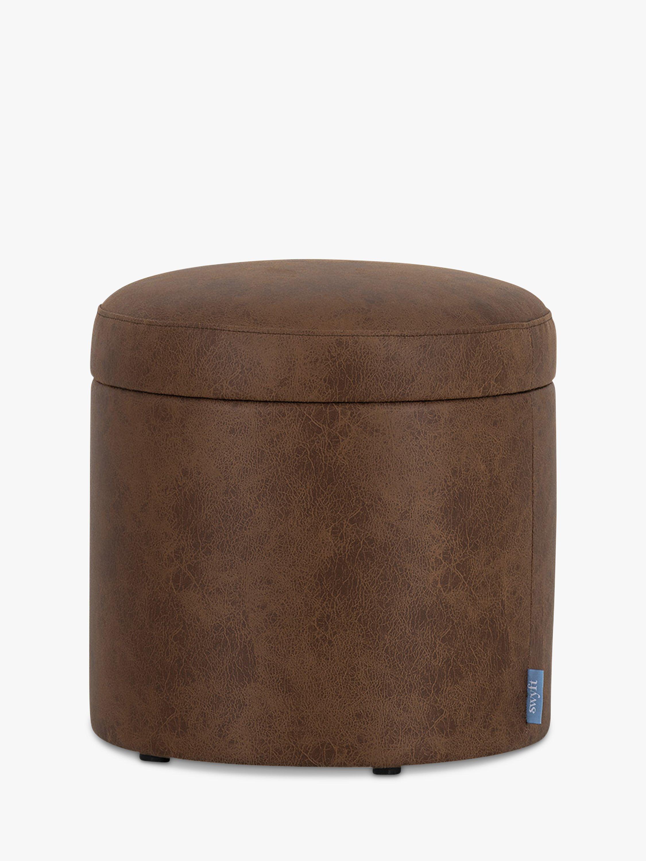 Storage 03 Range, Swyft Model 03 Faux Leather Storage Ottoman, Chestnut