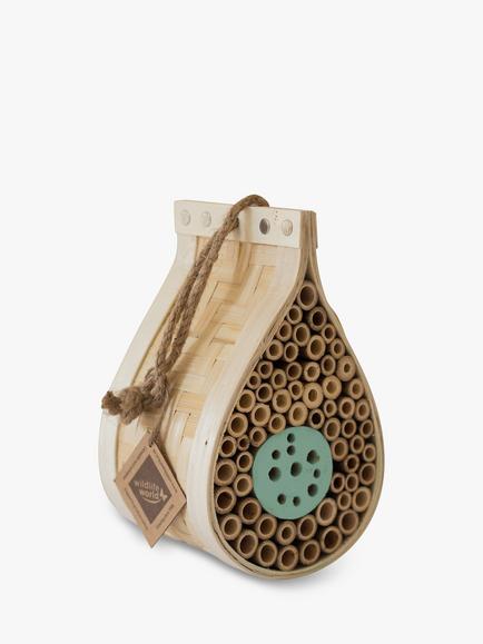 Wildlife World Dewdrop Bee & Bug Hotel, Bamboo/Pale Green, Bamboo/Pale Green