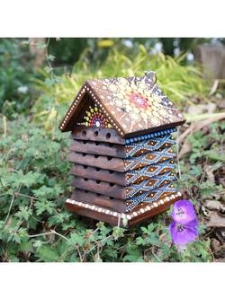 Wildlife World Wood Artisan Bee Hotel, Natural/Multi - view 2, Natural/Multi