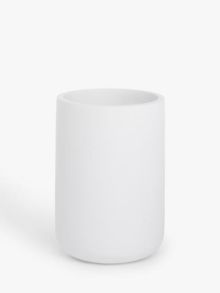 John Lewis Matt Finish Bathroom Tumbler, White