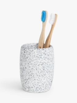 John Lewis Terrazzo Bathroom Tumbler - view 2, Natural