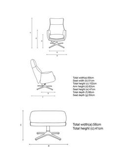 John Lewis Ease Leather Recliner Armchair and Footstool, Stone Leather - view 2, Stone Leather