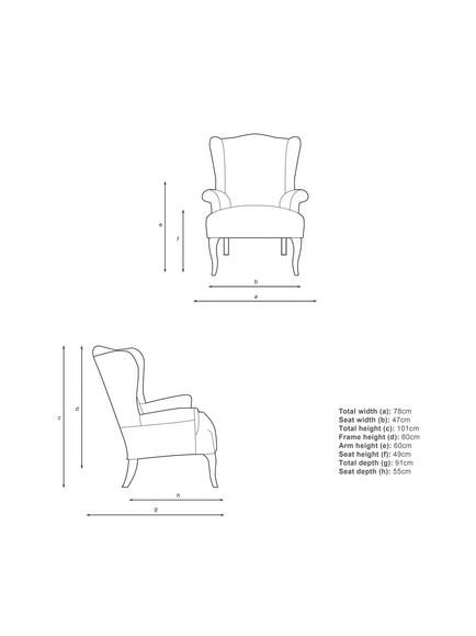 John Lewis Shaftesbury Wing Chair, Dark Leg,  Easy Clean Double Stripe Natural - view 2, Easy Clean Double Stripe Natural