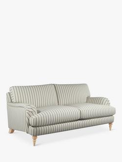 John Lewis Otley Large 3 Seater Sofa, Light Leg, Ticking Stripe Green