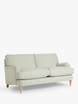 John Lewis Otley Medium 2 Seater Sofa, Light Leg, Ticking Stripe Green