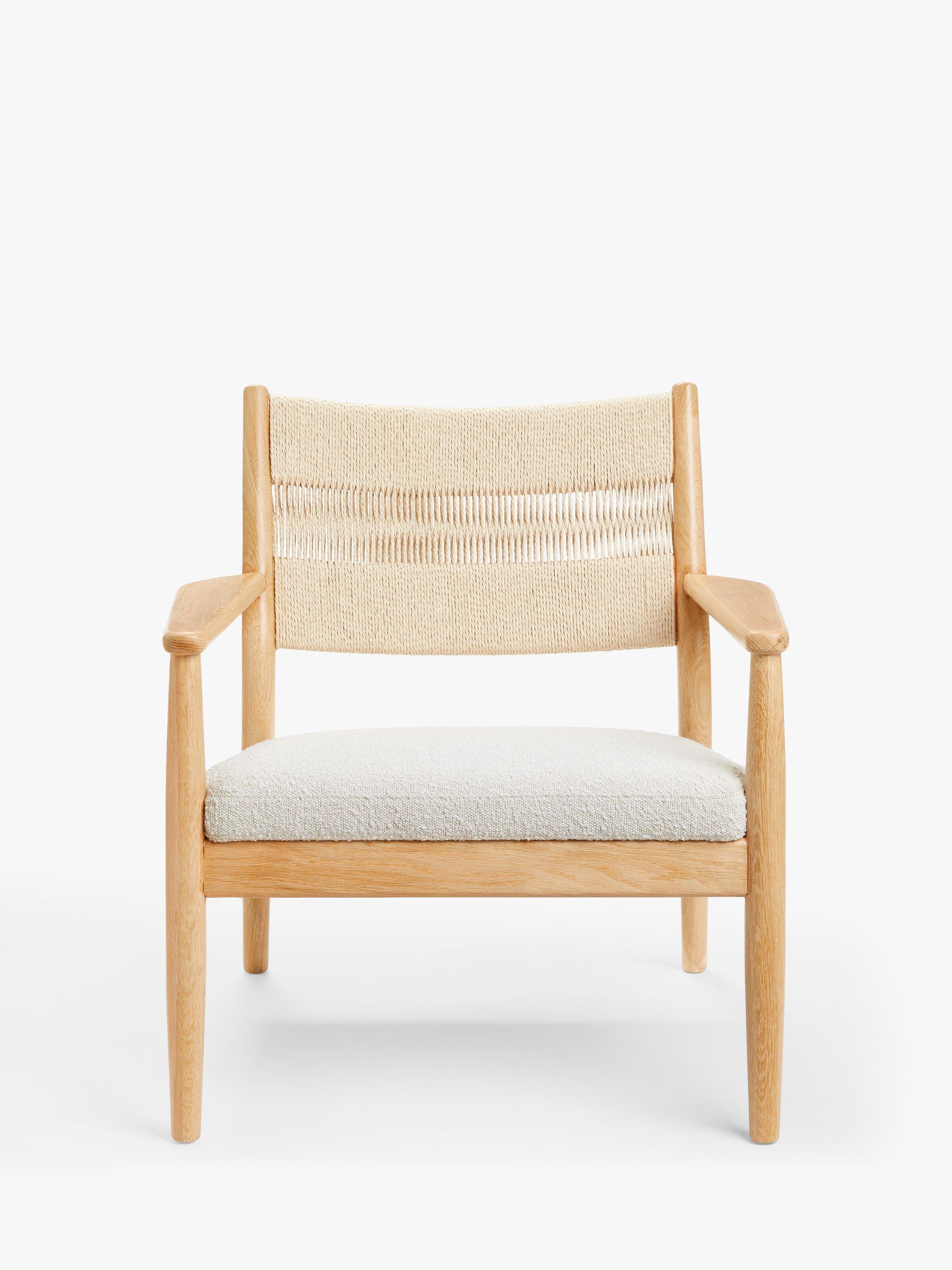 Cord Range, John Lewis Cord Armchair, Light Wood Frame, Natural Boucle