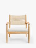 John Lewis Cord Armchair, Light Wood Frame, Natural Boucle