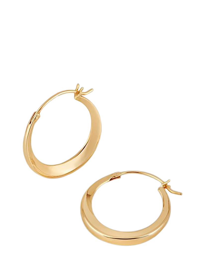 Product image 1 of 6, which shows Dinny Hall Weighted Tapering Circle Hoop Earrings, Gold