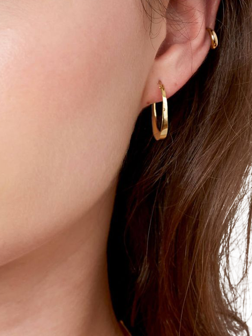 Product image 5 of 6, which shows Dinny Hall Weighted Tapering Circle Hoop Earrings, Gold