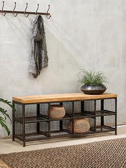 nkuku Hasa Storage Bench, Mango Wood & Iron