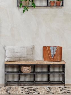 nkuku Hasa Storage Bench - view 2, Mango Wood & Iron