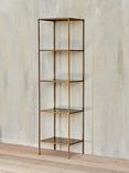 nkuku Mahi Iron Shelving Unit, Antique Brass