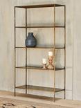 nkuku Mahi Iron Wide Shelving Unit, Antique Brass
