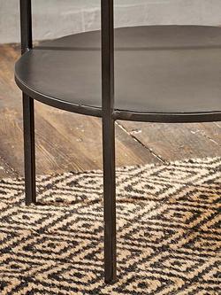 nkuku Karoko Round Marble Side Table, Black - view 2, Black