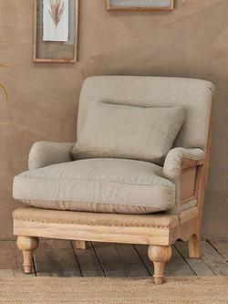 Nkuku Abe Linen Armchair, Stone