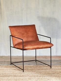 nkuku Durium Leather Lounger, Aged Tan