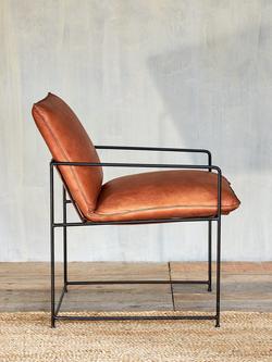 nkuku Durium Leather Lounger - view 2, Aged Tan