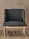 nkuku Elbu Linen Armchair, Charcoal