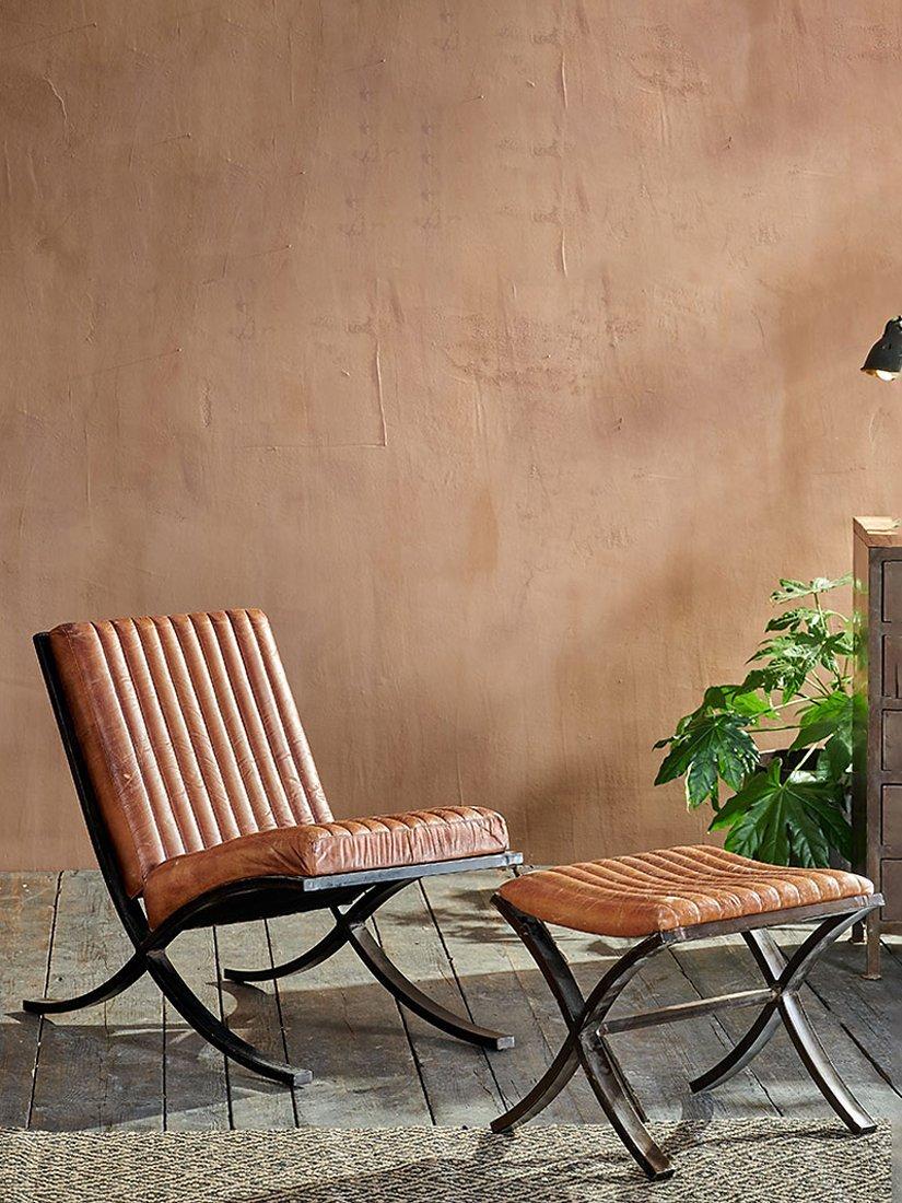Narwana Range, nkuku Narwana Ribbed Leather Lounger
