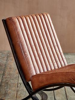 nkuku Narwana Ribbed Leather Lounger - view 2, Aged Leather