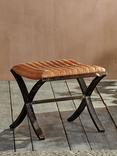 nkuku Narwana Ribbed Leather Footstool