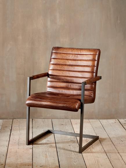 nkuku Wamma Leather Desk Chair, Dark Brown, Dark Brown