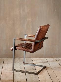 nkuku Wamma Leather Desk Chair, Dark Brown - view 2, Dark Brown