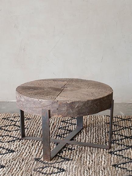 nkuku Chakala Round Reclaimed Wood Coffee Table, Natural, Natural